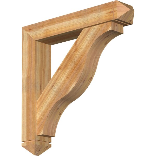 Ekena Millwork Funston Arts and Crafts Rough Sawn Bracket w/ Offset Brace, Western Red Cedar, 8"W x 44"D x 44"H BKT0806X44X44FST03RWR - main